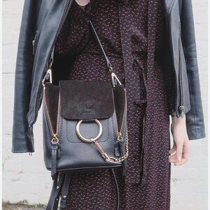 Chloé Black Faye backpack(Small)